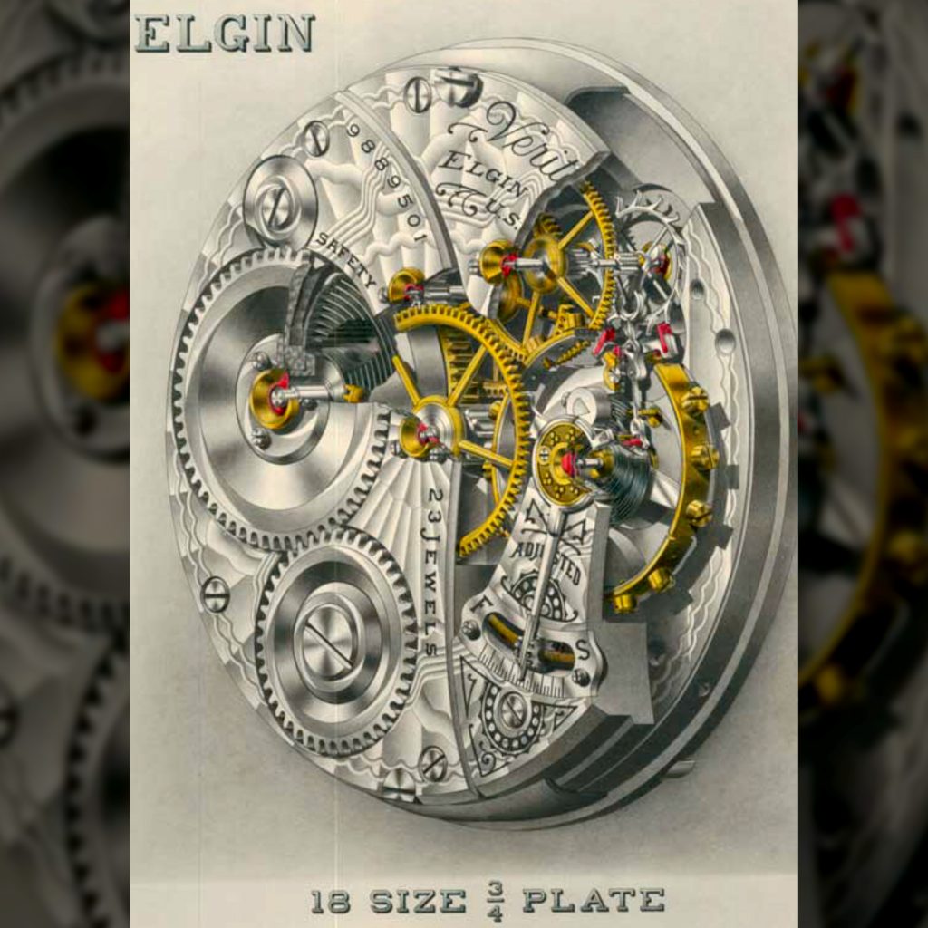 Elgin Veritas Model Watch Movement Cutaway Drawing