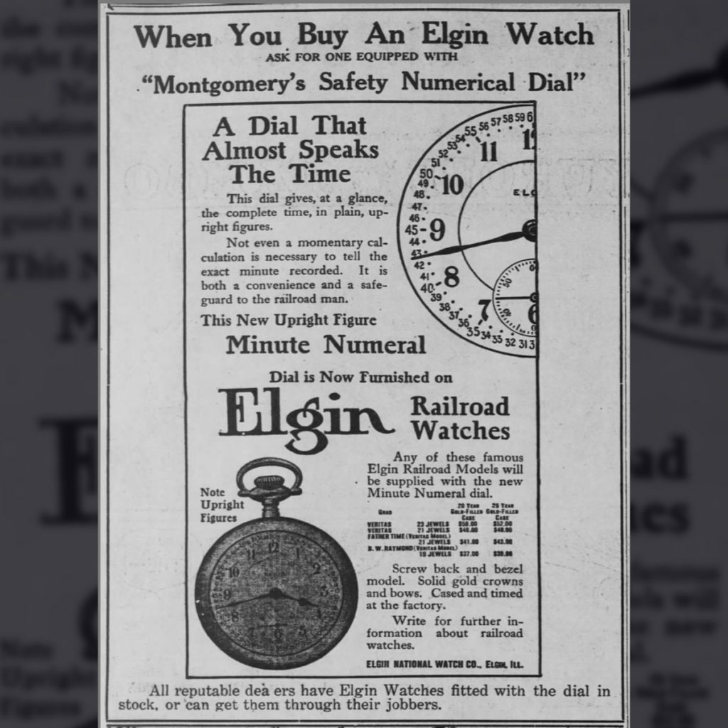 Elgin Montgomery Dial Advertisement Published in The Topeka State Journal, February 12, 1910.