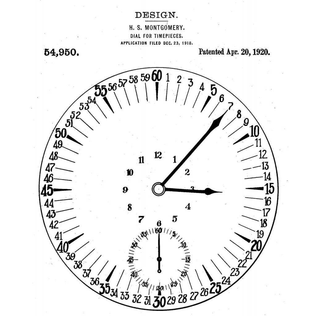 Illustration of U.S. Patent #54950, Montgomery’s Type II Safety Dial Design