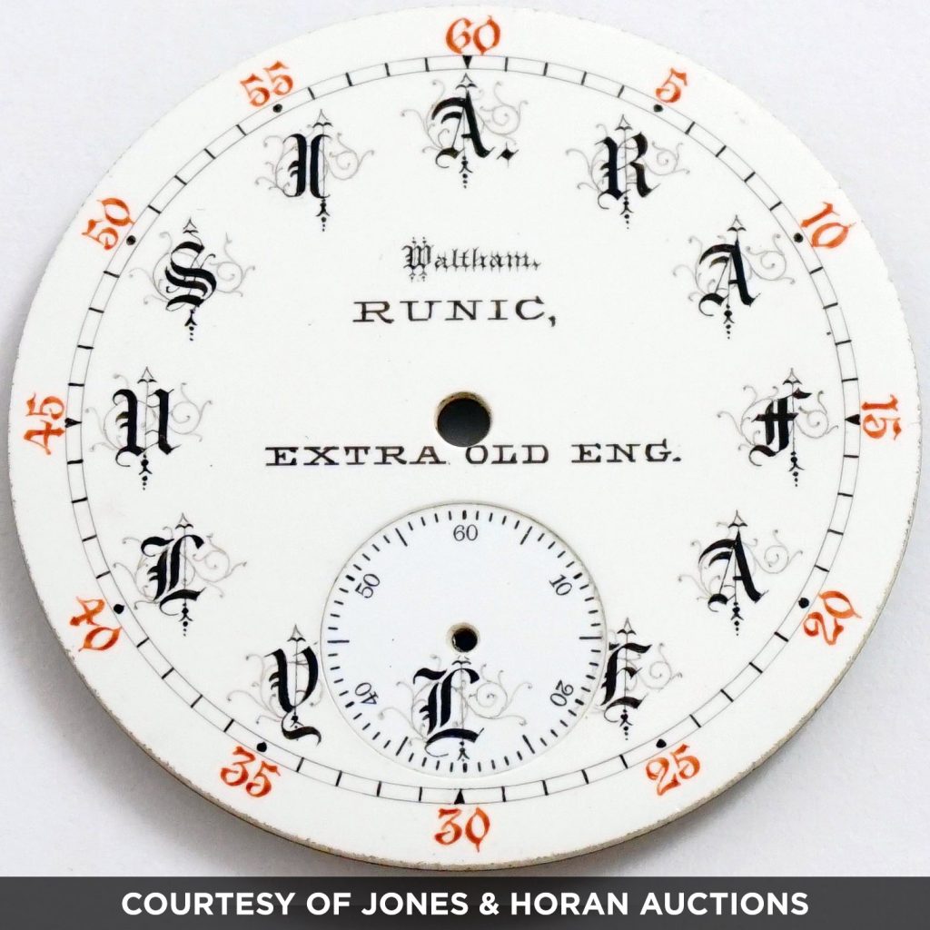 12-Size Runic Dial by the American Waltham Watch Company [Courtesy of Jones & Horan Auctions]