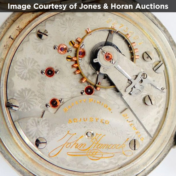 Hampden Watch Company “John Hancock” Grade, c.1906. Image Courtesy of Jones & Horan Auctions