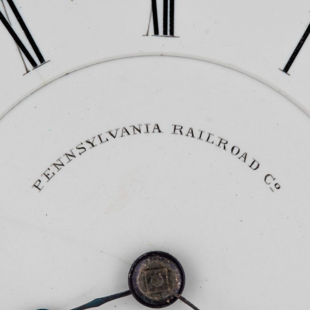 Closeup. Double-Sunk “Pennsylvania Railroad” Dial by the National Watch Company, c.1872. [Elgin B.W. Raymond Movement #180892]