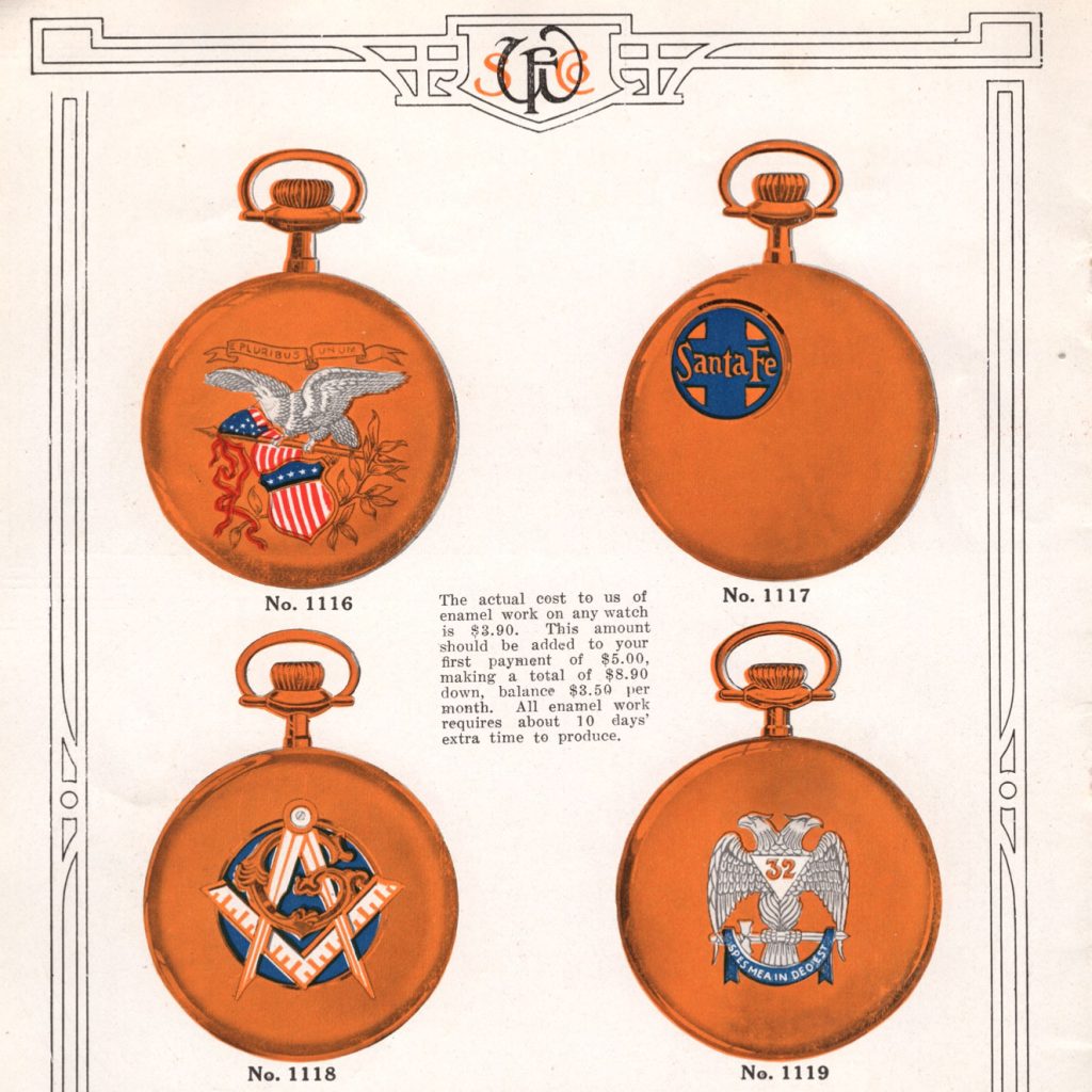 Case Options for the Santa Fe Special Watch, c.1920 Santa Fe Special Catalog