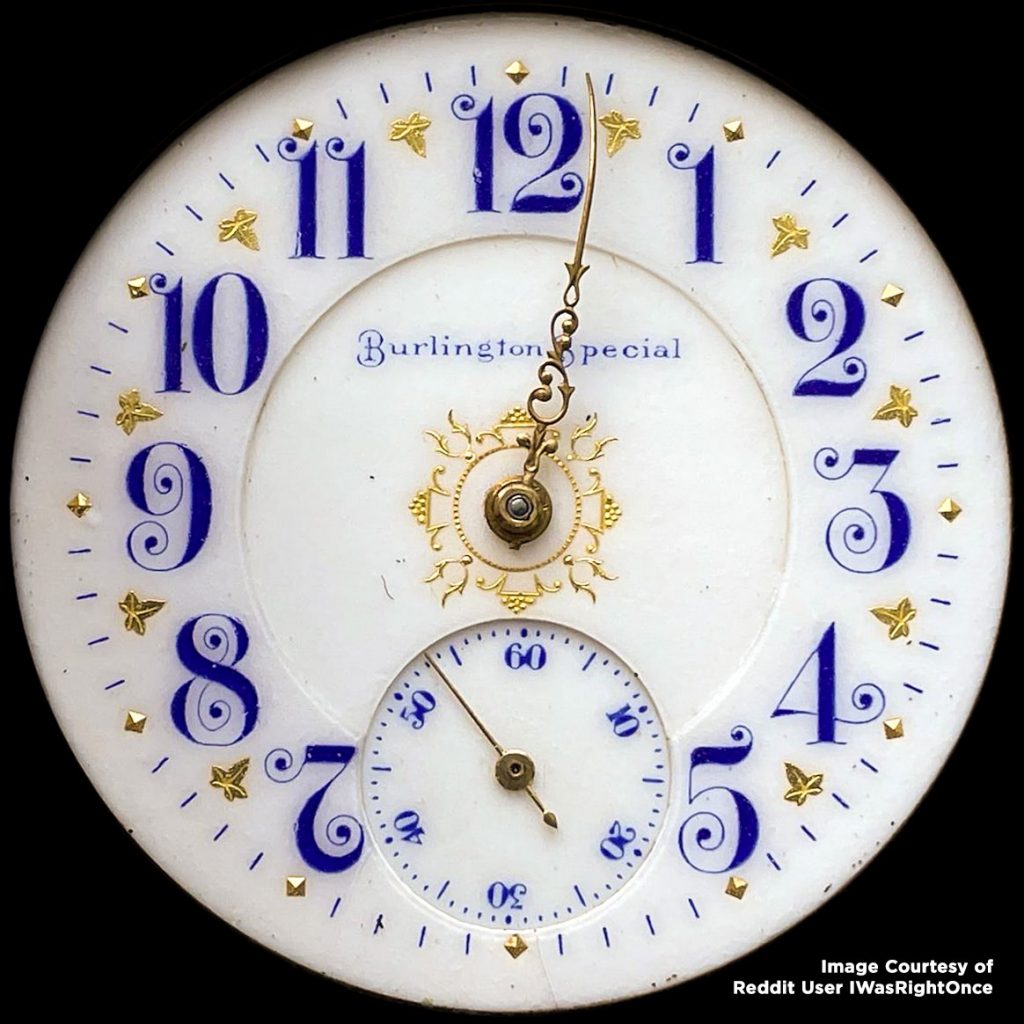 Burlington Special Fancy Glass Enamel Dial, c.1916