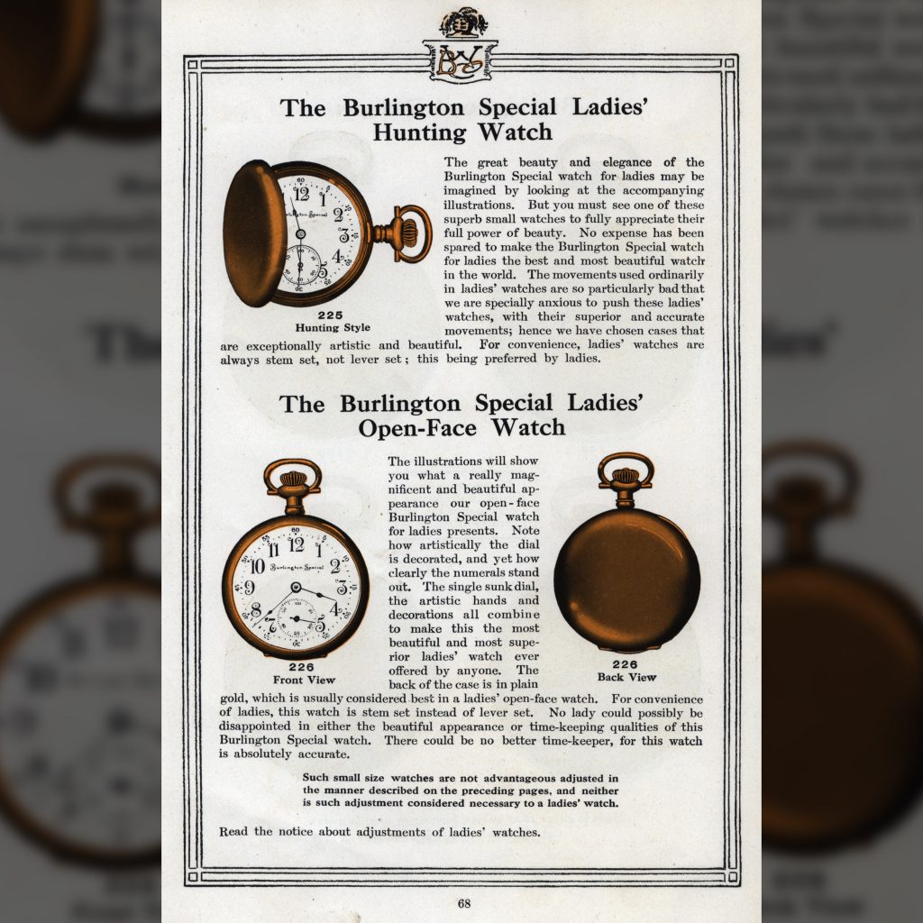 “The Burlington Special Ladies’ Watches,” c.1911 Burlington Watch Company Catalog.