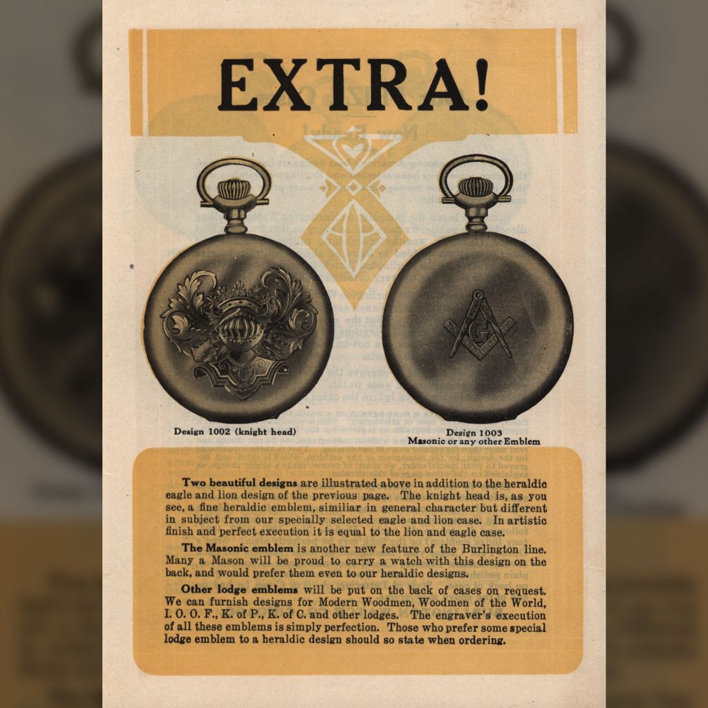 “Our PRIZE Cases Now Ready!” Pamphlet Enclosed within c.1911 Burlington Watch Company Catalog