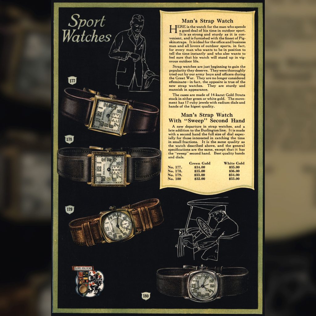 Burlington Sport Watches, c.1923 Burlington Watch Company Catalog.