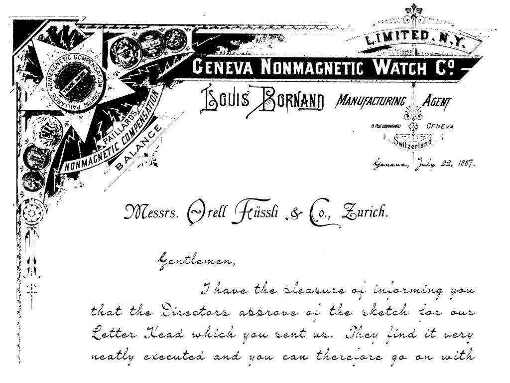 July 1887 Letterhead with No. 8 Rue Bonivard Address