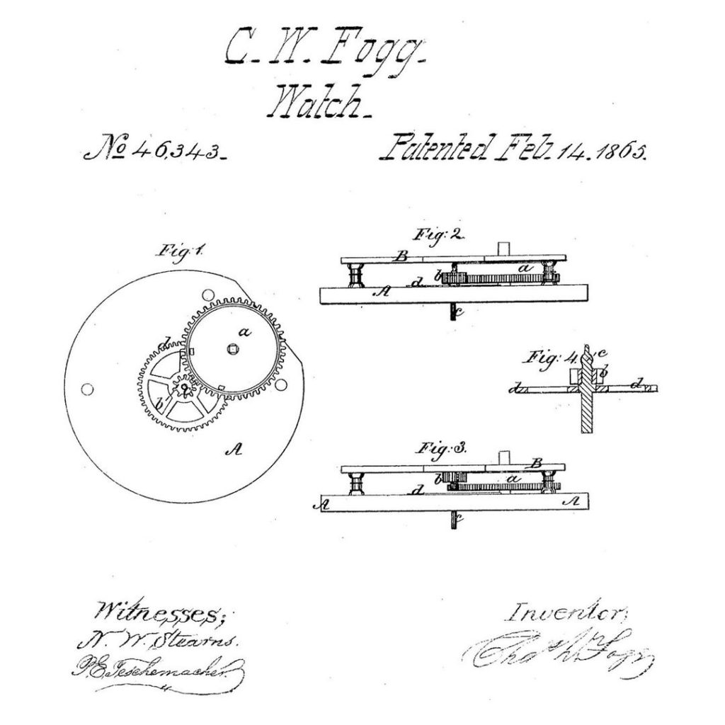 Waltham Crescent Street Model 1870: Fogg's Patent Pinion - February 14, 1865