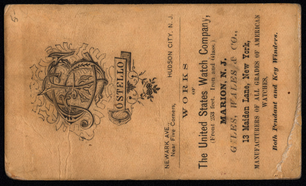 c.1866 CDV of the United States Watch Company Factory in Marion, New Jersey (Reverse)