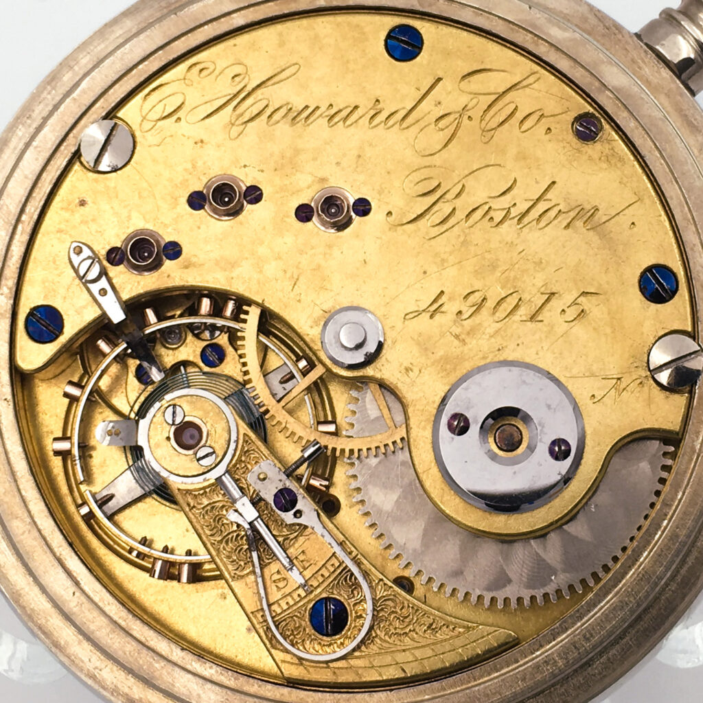 E. Howard & Co. N-Size Series IV Watch Movement Fitted with Rice & Gerry's Patent