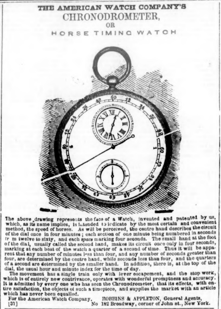 Chronodromter Advertisement, The Spirit of the Times, March 17, 1890