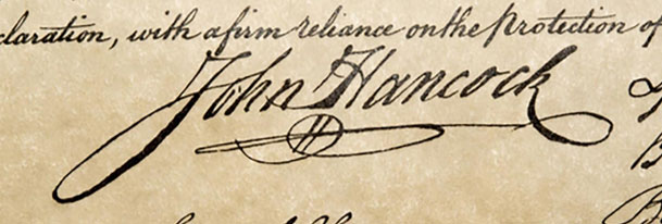 John Hancock Signature from the United States Declaration of Independence