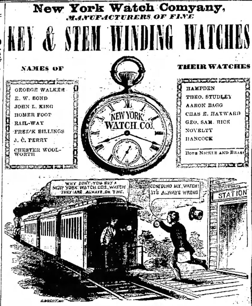 New York Watch Company Advertisement
Janesville Daily Gazette
Janesville, Wisconsin · Friday, October 22, 1875