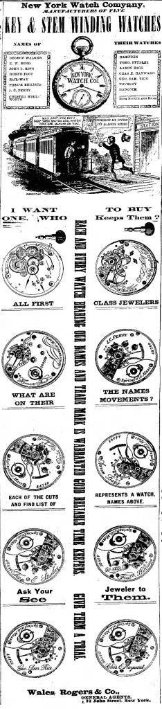 New York Watch Company Movements in 1875
Janesville Daily Gazette
Janesville, Wisconsin · Friday, October 22, 1875