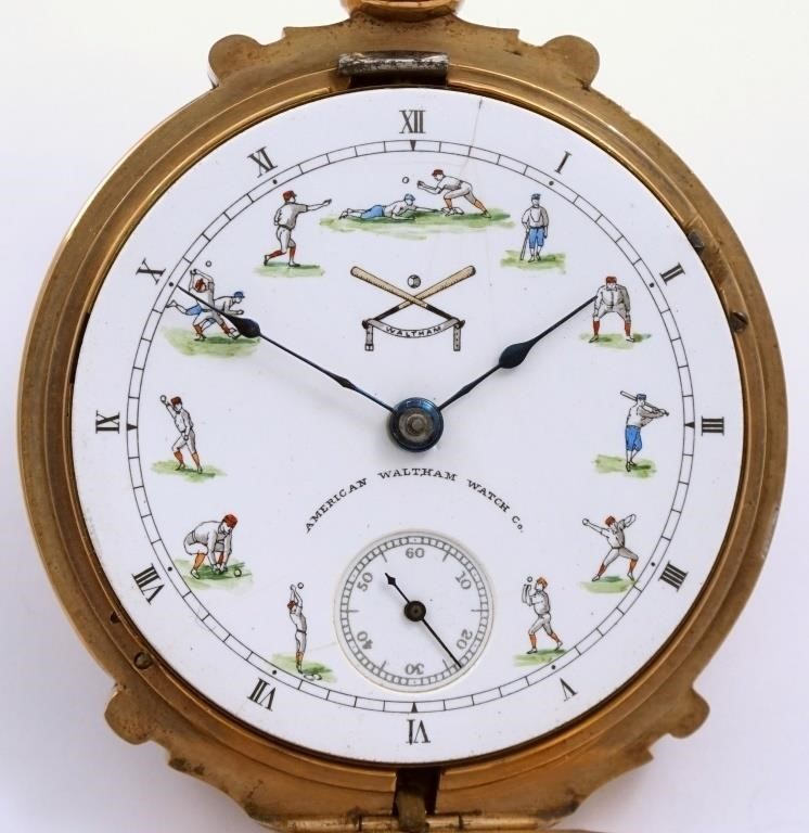Authentic Waltham Baseball Theme Dial at Auction by Jones & Horan