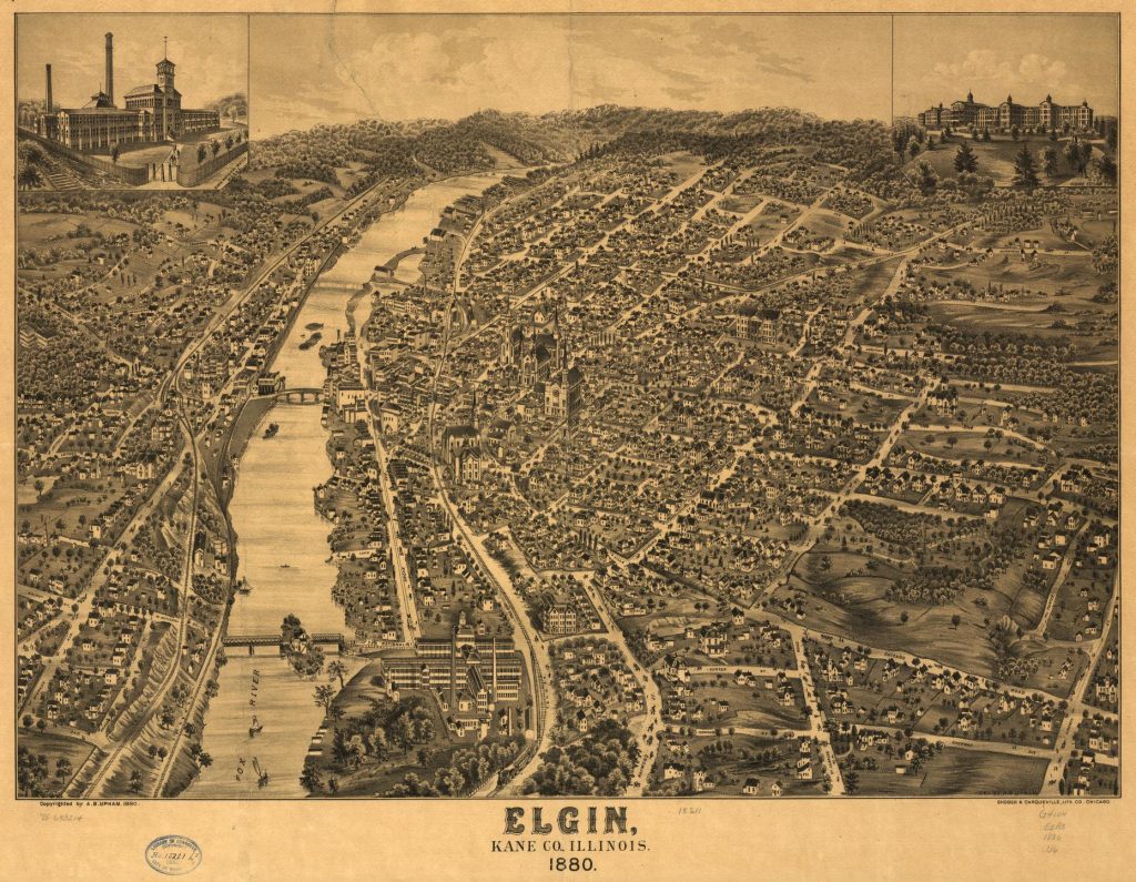 Elgin, Kane Co., Illinois, 1880. [Library of Congress]