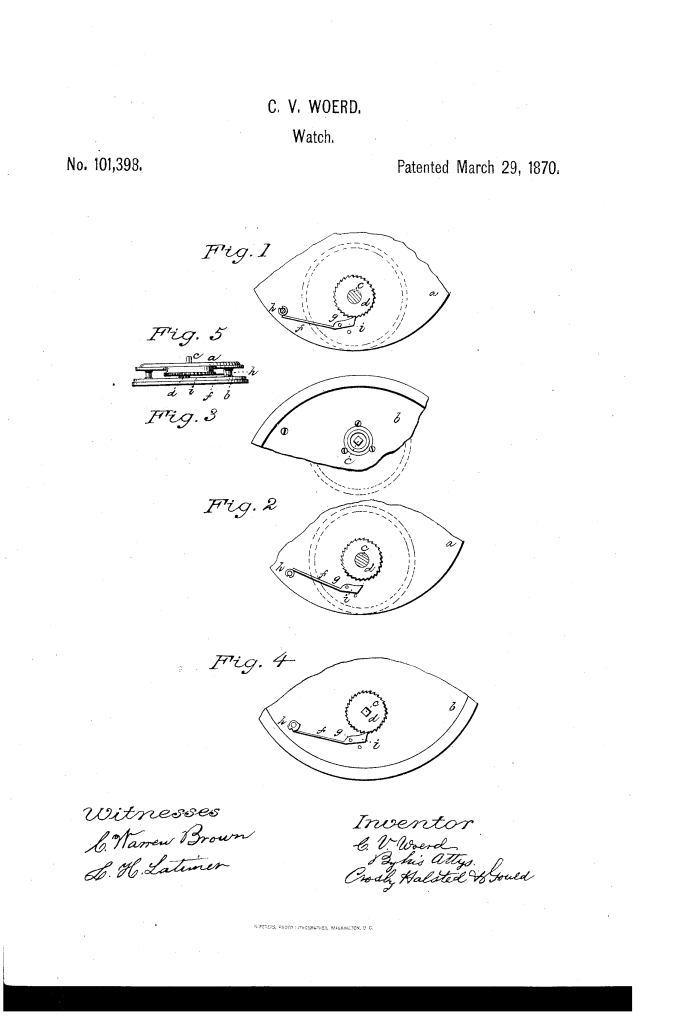 Charles Vander Woerd Ratchet Click, US Patent #101398