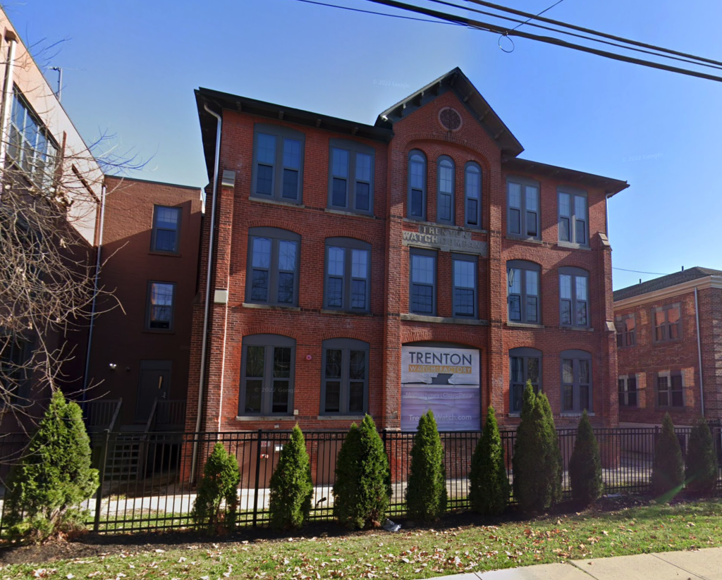 Modern view of the Trenton Watch Company Factory in Trenton, New Jersey, now an apartment complex