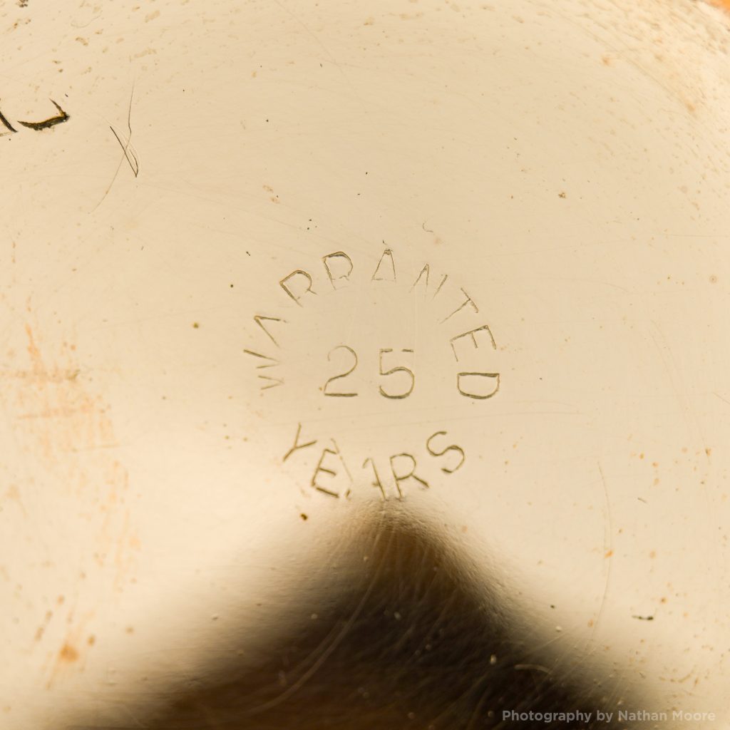 Anonymous "Warranted 25 Years" Mark on Inferior Gold-Filled Watch Case